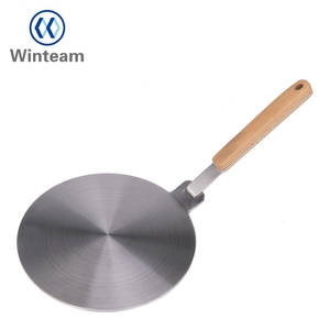 Convertisseur de plaque de cuisson à <span class=keywords><strong>induction</strong></span> 13cm/20cm Plaque d'adaptation de disque de diffuseur de chaleur avec manche en bois Outil de <span class=keywords><strong>casserole</strong></span> Convertisseur de plaque de cuisson - Product Image 1