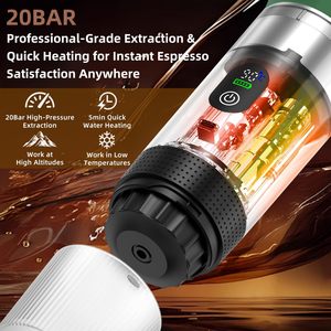 Cafetera Portátil para Viajes y Campamentos, Cafetera Espresso Portátil con Bolsa, Cafetera Recargable Inalámbrica que Funciona con Batería - Product Image 4