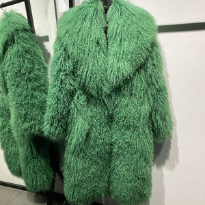 Abrigos <span class=keywords><strong>de</strong></span> piel mongol <span class=keywords><strong>verde</strong></span> brillante <span class=keywords><strong>de</strong></span> invierno para mujer, <span class=keywords><strong>abrigo</strong></span> <span class=keywords><strong>de</strong></span> piel <span class=keywords><strong>de</strong></span> oveja Real, <span class=keywords><strong>abrigo</strong></span> <span class=keywords><strong>de</strong></span> piel larga Real para mujer - Product Image 2