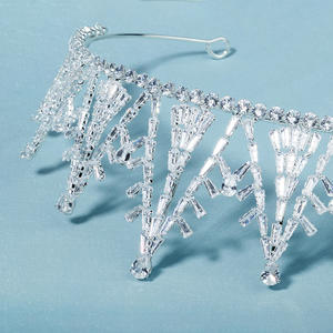 Nueva Corona Nupcial Transfronteriza para Fiesta de Gala, Tocado de Lujo de Alta Gama con Elementos de Estrella, Corona de Reina Plateada Galvanizada - Product Image 3