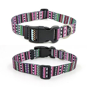 Collier pour chien à motif géométrique réglable, style tribal, fermeture à boucle en polyester, pour chiens, toutes saisons - Product Image 1