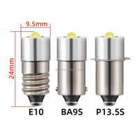 Ampoule LED miniature de remplacement BA9S E10 P13.5S 3V 4-12V 6-24V pour lampe torche LED et éclairage de travail