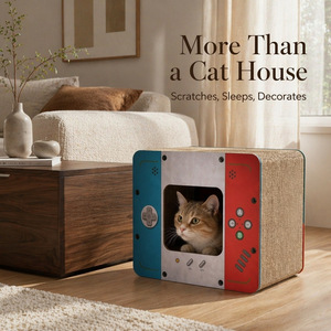 <span class=keywords><strong>Griffoir</strong></span> pour chat en forme de <span class=keywords><strong>cube</strong></span> entièrement fermé en carton ondulé durable et résistant aux rayures, lit pour chat, <span class=keywords><strong>griffoir</strong></span> pour chat - Product Image 4