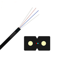 Buen rendimiento g657a Fibra óptica 1 núcleo 1km 2km 3km Tambor de madera contrachapada Ftth Cable de caída Cable de fibra óptica interior de modo único