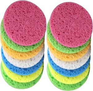 Éponges faciales naturelles en pulpe de bois, éponge réutilisable en cellulose, parfaite pour éliminer les peaux mortes, la saleté et le maquillage - Product Image 1