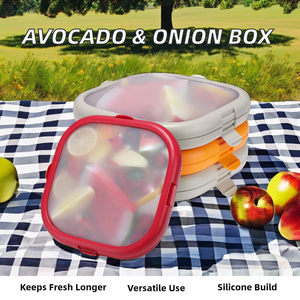 Boîte de stockage de fruits en silicone anti-oxydation économiseur <span class=keywords><strong>d</strong></span>'avocat économiseur de légumes réutilisable pour réfrigérateur <span class=keywords><strong>ail</strong></span> citron pomme de terre - Product Image 2