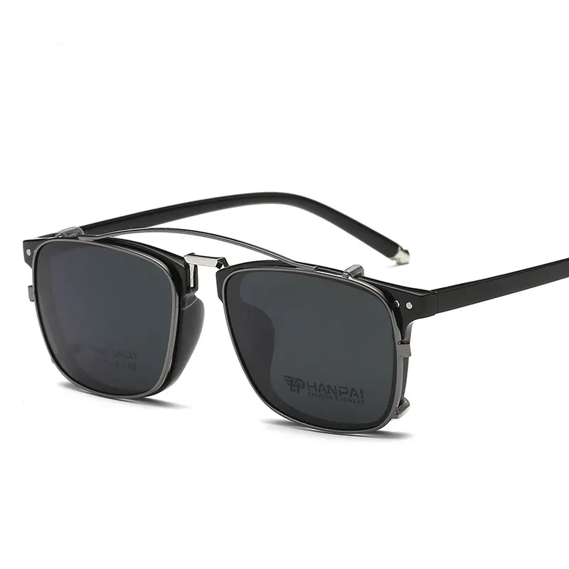 Nuevo Modelo de metal clip polarizado TR90 marco gafas de sol TAC para los hombres y las mujeres