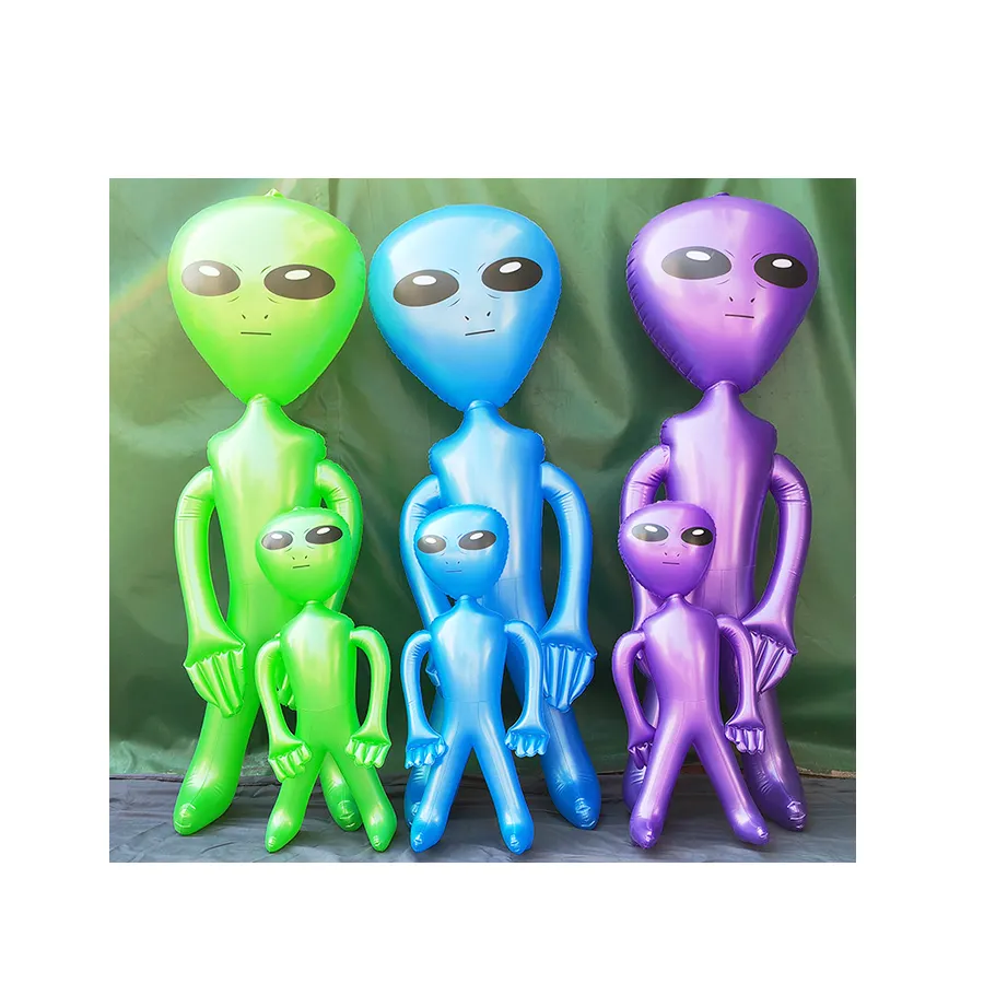 Opblaasbare Buitenaardse Groene Alien Opgeblazen Speelgoedfeestversieringen Verjaardag Halloween Buitenaards Themafeest