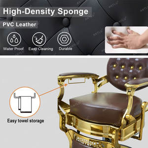 Cómoda Silla de Barbero de Cuero Clásica para Salón de Belleza - Product Image 5