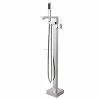 Robinet de baignoire sur pied Maestro Spectrum Luxury en laiton massif, avec douchette à main, pour baignoire carrée