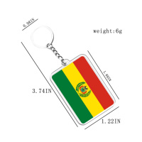 Porte-clés en acrylique et pendentifs, drapeaux de la Bolivie, accessoires pour fans de divers pays