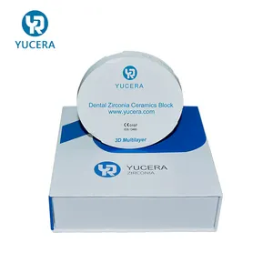Yucera 3D plus Sistema de bloco de zircônia multicamadas cad/cam sistema de bloco de cerâmica para laboratório 95mm