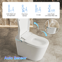 WC intelligent haut de gamme avec commande vocale IA, télécommande, bouclier anti-éclaboussures, siphon en S, toutes fonctions, certifié CUPC ETL WaterSense Master