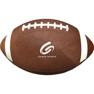 COINUS-SPORTS Custom אמריקאי כדורגל גומי רוגבי כדורי גודל 9 6 3 1 משחק אימון גומי כדורגל