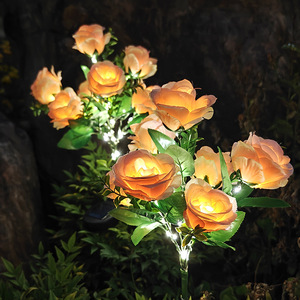 <b>Solar</b> Rose Garden Lights Led <b>Solar</b> Powered Outdoor Waterproof Decorative Flower Lamp For Yard Patio Landscape <b>Lighting</b> - Product Image 2