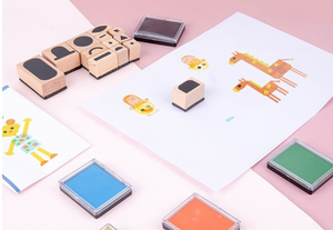 Drôle DIY Dessin Forme Jouet Éducatif Maternelle <span class=keywords><strong>Montessori</strong></span> Coloré <span class=keywords><strong>Timbres</strong></span> en Bois pour Enfants Cadeau - Product Image 4