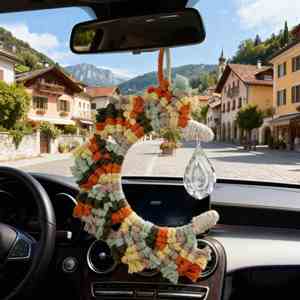 Kit de <span class=keywords><strong>macramé</strong></span> DIY Boho Moon Crystal - Ensemble de cordes tissées à la main pour miroir de voiture, décoration murale avec guide en anglais - Product Image 6