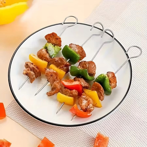 1 ensemble de grille de cuisson en acier inoxydable pour friteuse à air, avec 4 pics à viande, accessoires de cuisine - Product Image 1
