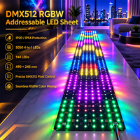 Feuille LED adressable RGBW 144 LED, panneau de rétroéclairage flexible, feuille LED DMX512, feuille de panneau LED flexible