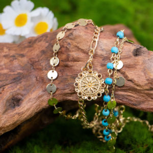 Set of 5 Gold-Plated Chain Link <b>Necklace</b> for Women Bohemia Classic Thick Multi-Layer Stack Chunky Alloy Jewelry - Product Image 1