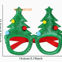 Décorations de Noël en boules de coton dorées les plus vendues, lunettes de Noël, fournitures de fête pour enfants, articles de Noël, cadres