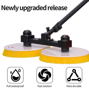 Electric Rotating Double Disc Solar Panel Cleaning <b>Brush</b> Machine Double Head Telescopic Plastic Anti-Scratch Durable - Product Image 3