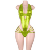 Tenues de danse exotiques à bretelles, combinaisons de pole dance, ensembles de lingerie, vêtements de performance métalliques brillants pour boîte de nuit