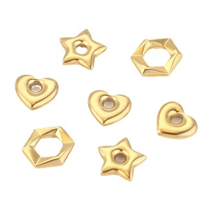 Acero inoxidable amor pentagrama gran agujero Hexagonal <span class=keywords><strong>separador</strong></span> cuentas varios tipos encanto colgante para la fabricación de joyas DIY - Product Image 6