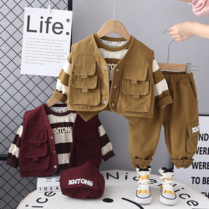 Set di 3 Pezzi per Bambino con 11 Design Misti, Camicia Casual Semplice e Versatile a Maniche Lunghe, Abbigliamento Primaverile per Bambini - Product Image 2