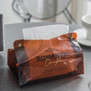 Pvc <b>Car</b> <b>Bag</b> Living Room Fashion Art Fan Creative Transparent Tissue Box - Product Image 4