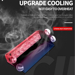 12V 8LED Đèn Led Xe Hơi Nhấp Nháy Đèn Khẩn Cấp Ô Tô Đèn Đỏ Xanh Nhấp Nháy Đèn Cảnh Báo Cảnh Sát Đèn Nhấp Nháy Có Ống Hút - Product Image 6