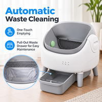 CE FCC RoHS OEM ODM Bac à litière intelligent autonettoyant pour chats, grande capacité 76L, avec contrôle par application et protection de sécurité du moteur contre les surintensités