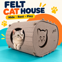 Nichoir pour chat en feutre personnalisé, lit-caverne pour chat d'intérieur avec découpe en forme de visage de chat, abri pour animaux détachable