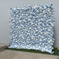 Backdrop Pernikahan Kain Dekoratif 8ft X 8ft Dekorasi Acara Dinding Bunga Buatan Grosir Mawar Sutra & Hydrangea