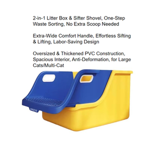Bac à litière semi-fermé extra large <span class=keywords><strong>pour</strong></span> chat, en PVC, anti-éclaboussures, semi-automatique, modèle LDM-29 - Product Image 1