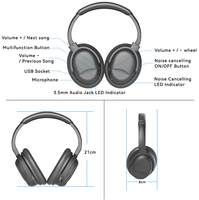 Casque Bluetooth 5.3 supra-auriculaire avec puce CSR8645, son stéréo AptX AAC, autonomie prolongée, suppression du bruit, micro intégré, pliable