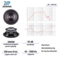 Haut-parleur de graves de 12 pouces à vente chaude, haut-parleur de graves, unité de subwoofer, bobine vocale en cuivre de 100 mm, haute puissance, subwoofer de 2000 W, 12 pouces