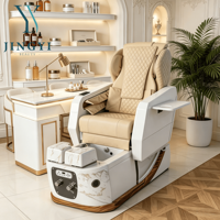 Chaise de pédicure JingYi avec massage et fonction inclinable, ensemble de luxe pour salon de manucure et pédicure, incluant une table de manucure électrique