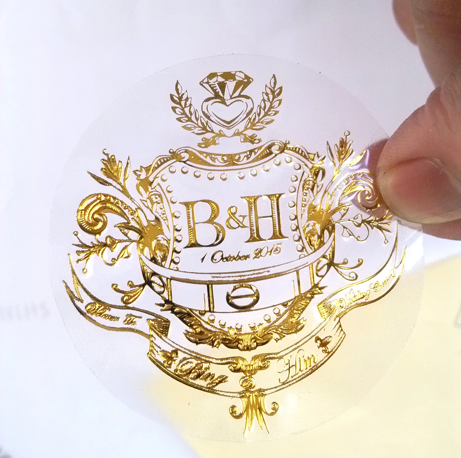 Custom Transparant Logo Sticker Holle Separatie Zelfklevend Label Handelsmerk Woordsticker Uv Transfer Sticker