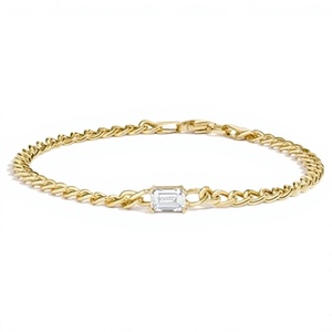 Classic Moissanite 925 <b>Silver</b> <b>Bracelet</b> With Radiant Cut Zircon Prong Setting Unisex Jewelry Fashion <b>Beaded</b> <b>Bracelets</b> - Product Image 1