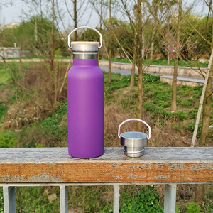 Soggiorno freddo caldo vuoto isolato bocca larga Thermo Travel sport bicchiere bottiglia d'acqua fredda con paglia - Product Image 2