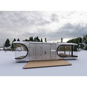 Luxury Tiny Casas Prefabricadas Mobile Baratas Space Capsule 2 Bedroom Container Home With Retractable Balcony