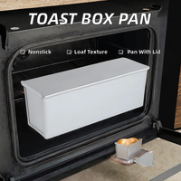 BakeRise Moule à pain rectangulaire en métal aluminisé antiadhésif ondulé avec couvercle, écologique et compatible four
