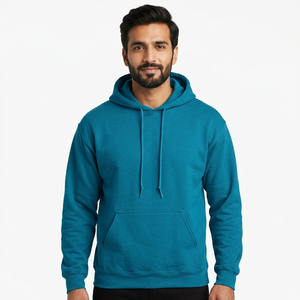 Men's Classic Fit Antique Sapphire Hoodie 3D Embroidered Drawstring Pocket Breathable Heavy Cotton Fleece <b>Sweatshirt</b> Design - Product Image 1
