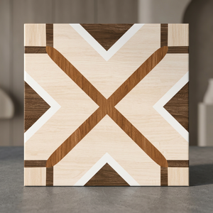 Carreaux de sol en céramique numérique émaillée effet bois 400x400mm, finition mate, pour hôtels et salons, décoration intérieure - Product Image 4