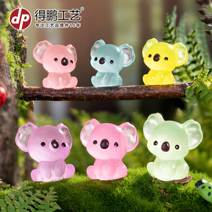 Figurine en résine Koala, ornement de jardin miniature, accessoire décoratif en forme d'animal qui brille dans la nuit, pour aménagement paysager DIY - Product Image 3