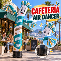 Ballon publicitaire gonflable Air Dancer pour café, cafétéria, et magasin : visibilité accrue et graphiques personnalisés pour menu promotionnel