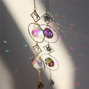 Moon and Stars Crystal Sun Catcher-Colgante <span class=keywords><strong>de</strong></span> prisma <span class=keywords><strong>de</strong></span> jardín con luz-Adorno colgante coleccionable - Product Image 3