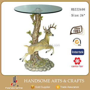 24 pulgadas grande resina decoración <span class=keywords><strong>del</strong></span> hogar tema <span class=keywords><strong>animal</strong></span> águila cabeza de cristal mesa de café - Product Image 5