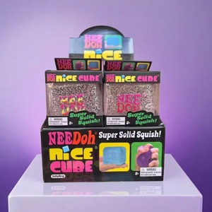 NeeDooh Glowing Cube Squishy Toy Ice Cube Squishy Toy Square Shape Stress Relief Squeeze Ball Sensory Squeeze Cube <b>Fidget</b> Toy - Product Image 2
